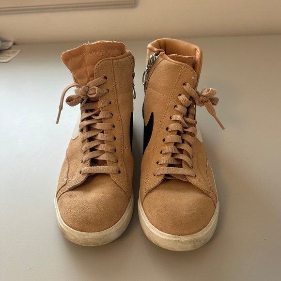 Nike Women's Blazer Mid Rebel Bio Beige Summit White Black | Size 9.5 - Picture 3 of 7